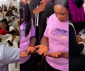 Trending moment single women wore wedding gowns to pray for marriage at a recent event (WATCH)