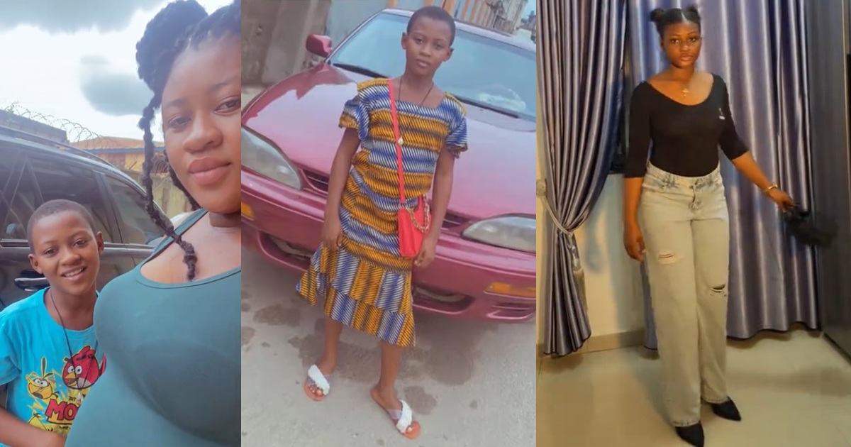 Woman Shares Before-and-After of Kid Sister Who Was Waybilled in 2021.(WATCH)