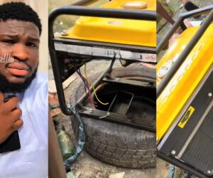 “My Compound Is Not for the Weak” – Man Lamǝnts After Thiǝves Carried Off His Generator’s Engine Despite Securing It with a Heavy Chain (WATCH)