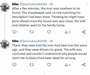X user shares chilling story of man who returned to Nigeria with his wife and kids only for them to be told he died 10 years ago