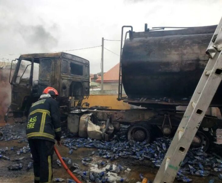 Fire Outbreak At A1 Petroleum Filling Station In Ikorodu Quickly Contained By Lagos Fire Service