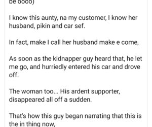 Married woman narrates how she was almost kidnapped in Akwa Ibom and the tactic the kidnapper used that made passersby ignore her cry for help