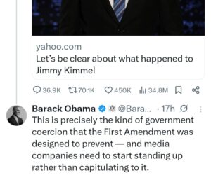 “This administration is using fear as a weapon to silence critics” Kamala Harris, Obama blast Trump administration after TV host Jimmy Kimmel’s suspension