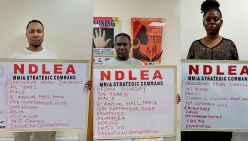 NDLEA Nabs Brazil Returnees With 116 Wraps Of Heroin, Cocaine