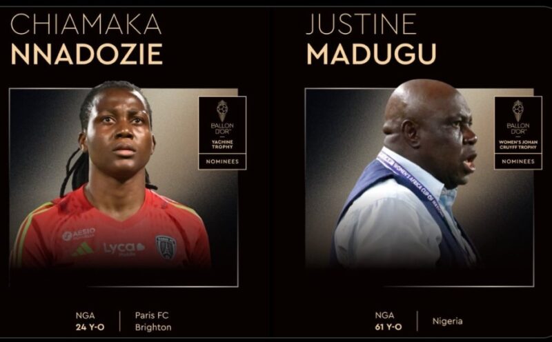 Ballon d’Or 2025: NFF Hails Chiamaka Nnadozie, Justine Madugu For Historic Recognition