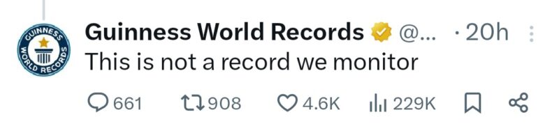 Guinness World Record reacts as Nigerian content creator reveals plans to set record by sleeping with 100 men in one day