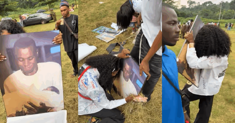Lady bre@ks down in te@rs after receiving a portrait of her l@te father on her sign-out day (WATCH)