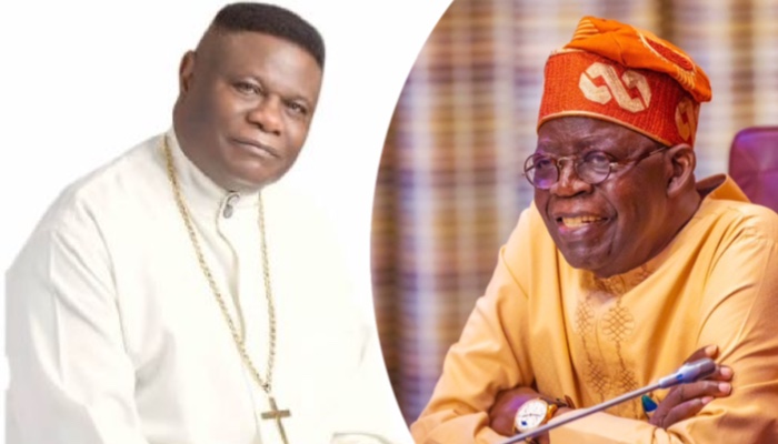 Tinubu Rejoices With Presiding Bishop of TREM Mike Okonkwo At 80