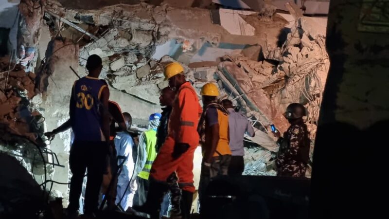 Four Rescued As Three-Storey Building Collapses In Yaba