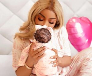 Toke Makinwa shares adorable photo of herself and her daughter, Yakira, as she turns one month old today