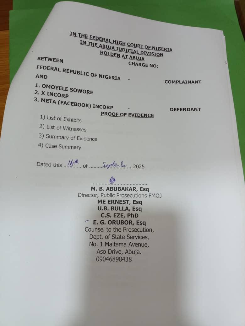 BREAKING: DSS Files Criminal Charges Against Sowore At Abuja Federal High Court For Calling President Tinubu ‘A Criminal’