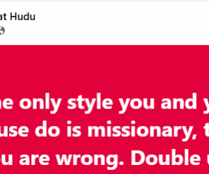 If the only style you and your spouse do is missionary, then you are wrong