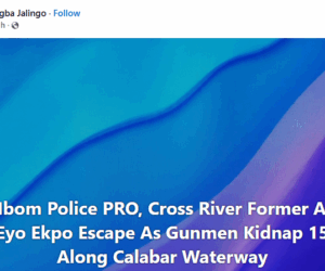 Gunmen hijack passenger boat, abduct 17 along Calabar waterway