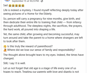 Where did we lose our sense of family and responsibility?