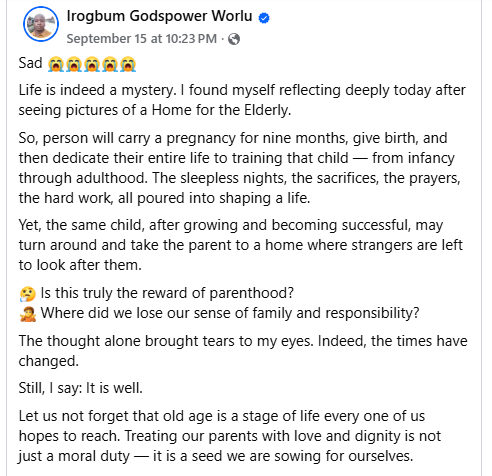 Where did we lose our sense of family and responsibility?