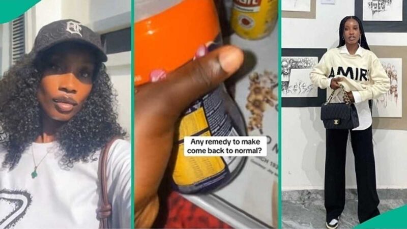Lady Cries Out after Opening Container of Tea She Bought at Mall, Video Gets Attention on TikTok