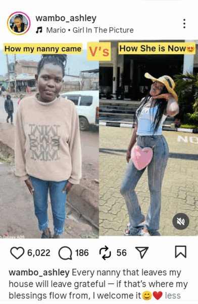Woman shares before and after photos showing her nanny’s transformation