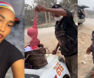 Lady shares the awkward moment a cop pulled out her br@ while checking her luggage after stopping her on the side of the road (WATCH)