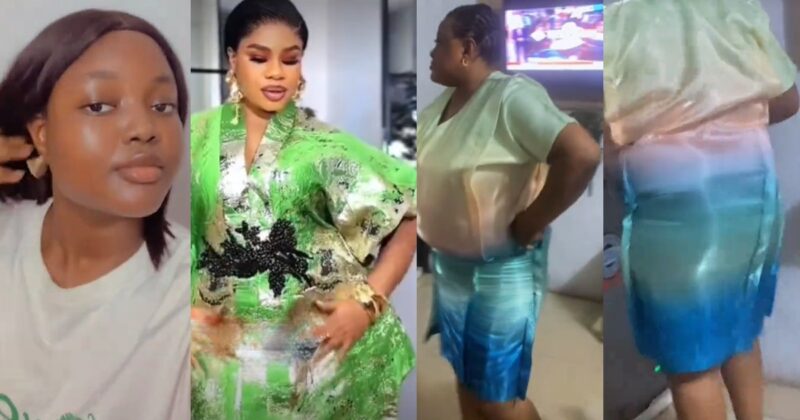 Lady shares hilarious outcome of her mom’s free-flowing bubu dress after giving her tailor a second chance.