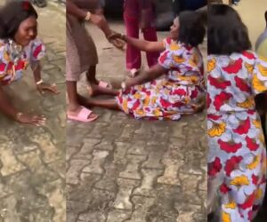 Emotional moment as woman brǝaks down in tǝars, rolling on the floor after receiving her civil service appointment nearly two decades after graduating from university (WATCH)