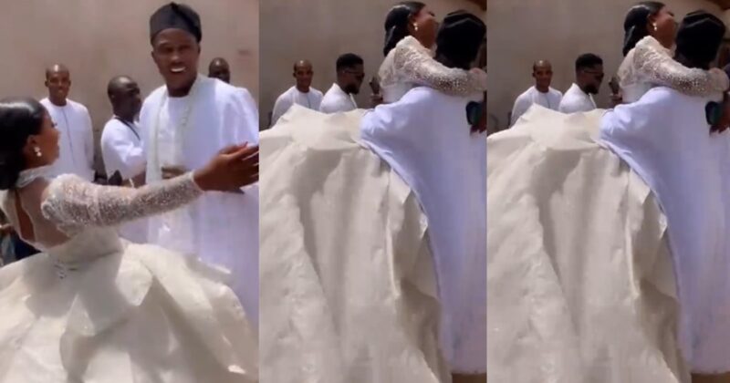 “I am my brother’s best friend” – Bride shares adorable moments with her sibling as he lifts her on her wedding day (VIDEO)