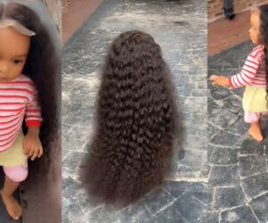 Mom Uses Toddler as Human Mannequin to Show Off 36-Inch Hair Extensions Sparking Laughter Online (WATCH)