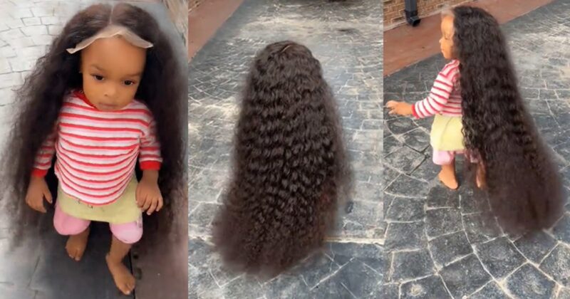 Mom Uses Toddler as Human Mannequin to Show Off 36-Inch Hair Extensions Sparking Laughter Online (WATCH)