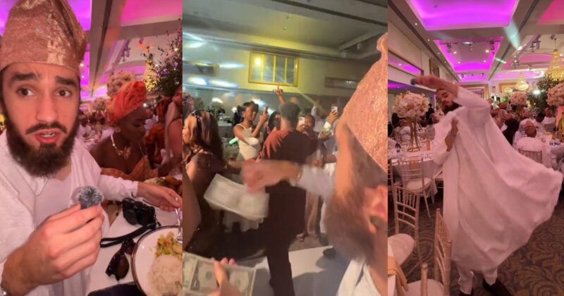 Lady Shares Her Husband’s Priceless Reaction After Experiencing a Nigerian Wedding Reception for the First Time (WATCH)