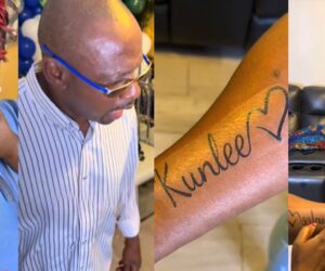 “You spelt my name wrong” – Man shares the moment his mom surprised his dad with a faux tatt00 for their wedding anniversary (WATCH)