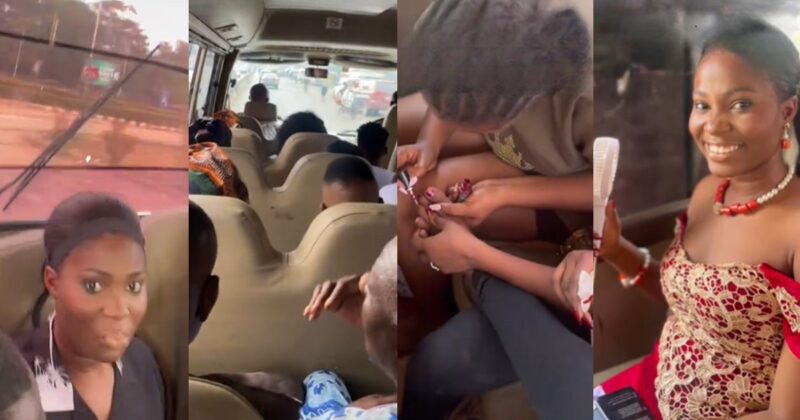 Bride shares hilarious moment she got dressed for her wedding on public transport (VIDEO)