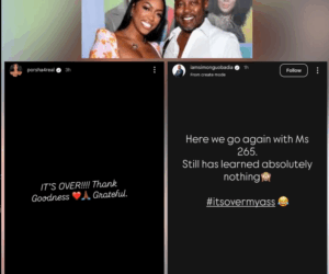 Reality TV star, Porsha Williams declares “It’s over” in cryptic message; Her husband, Simon Guobadia fires back with “#itsovermya$$”