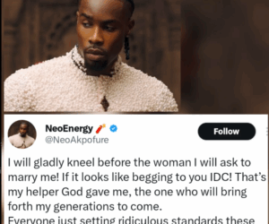 I will gladly kneel to propose” – BBN star Neo Akpofure reacts to men kneeling debate