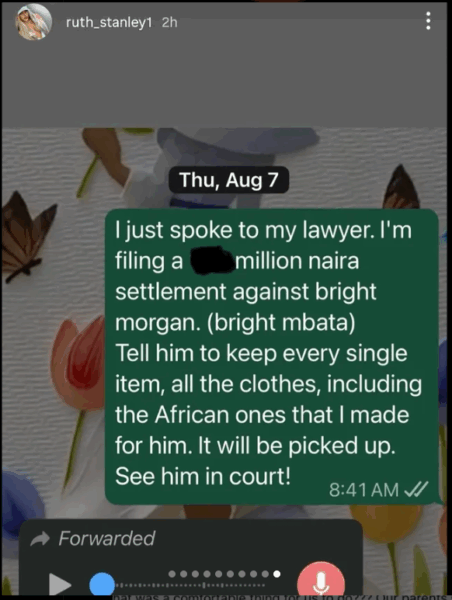“He’s opened a can of worms” — Ex BBN star Bright Morgan’s ex-girlfriend finally speaks, promises more revelations