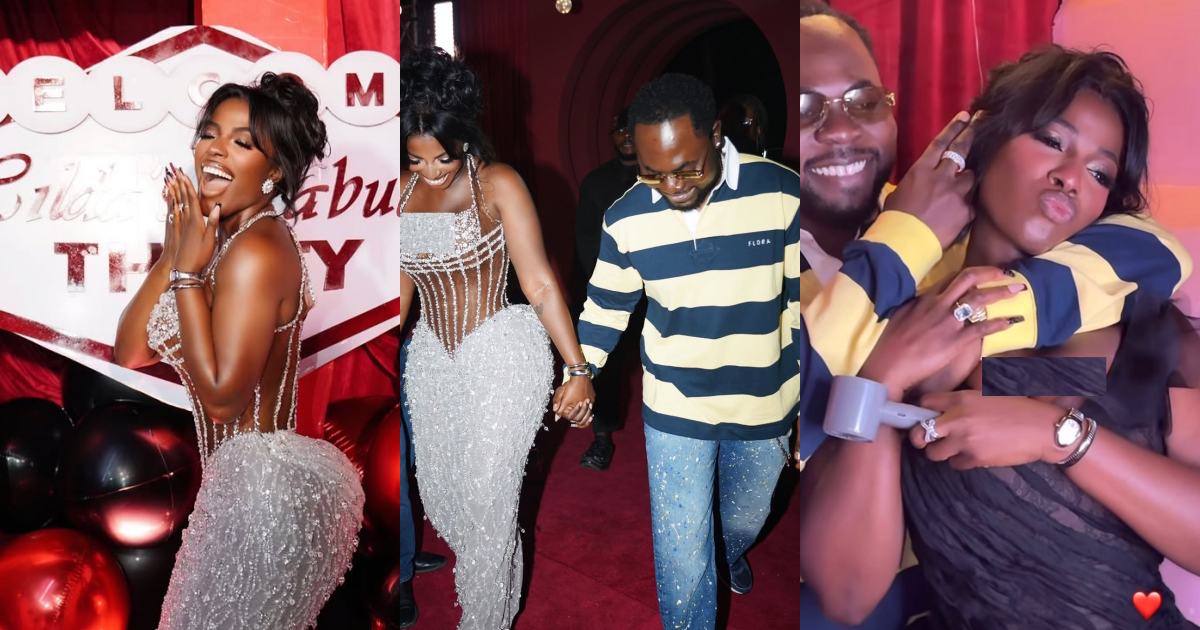 Hilda Baci gets lovey-dovey with partner, flaunts diamond ring at birthday party