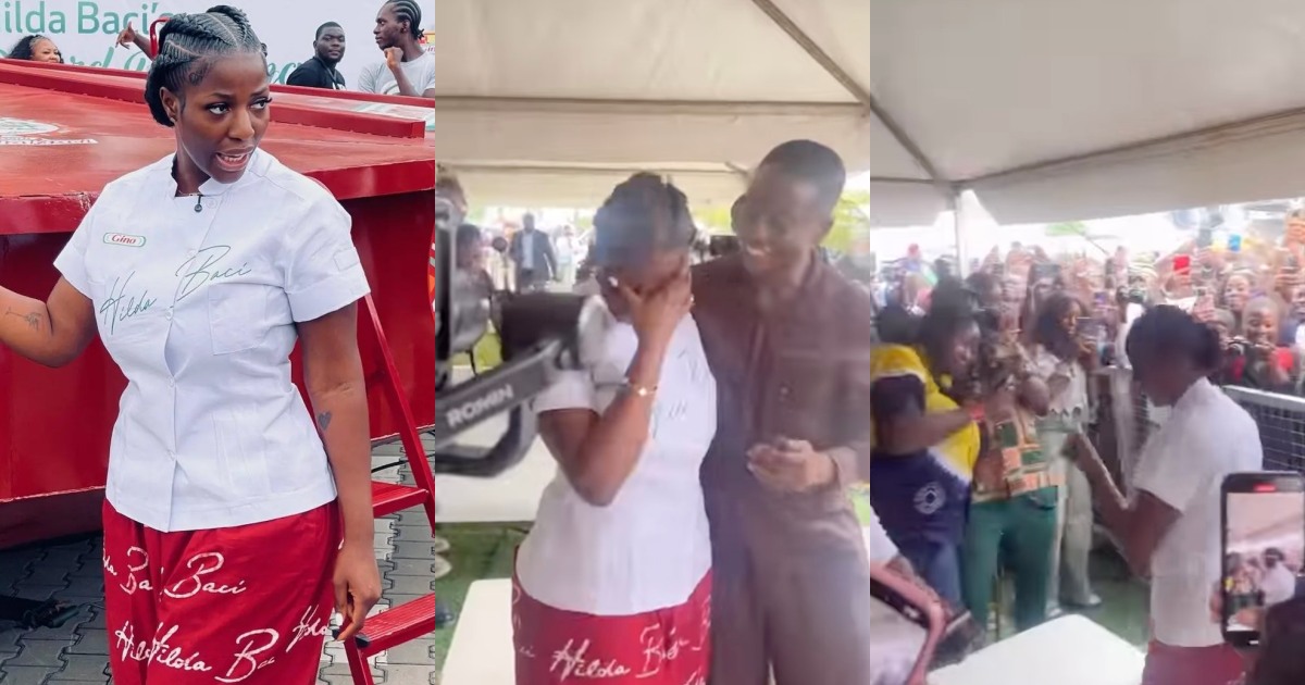 Hilda Baci in tears over massive crowd at world’s largest jollof cook-off