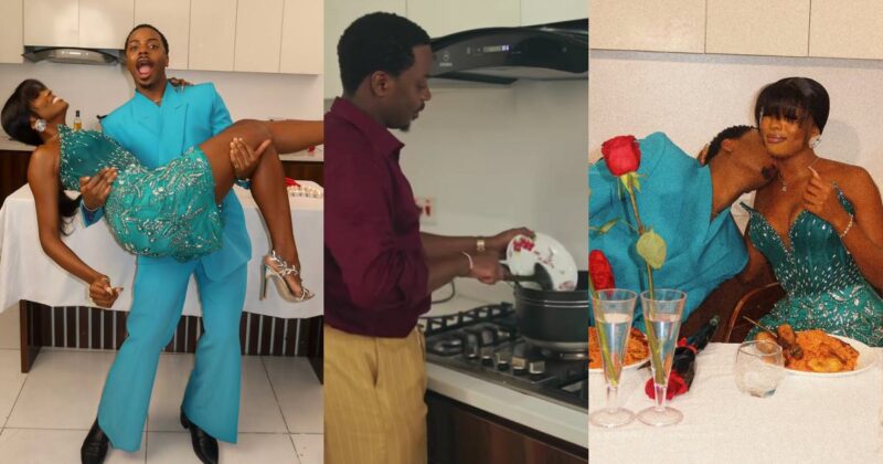 Enioluwa cooks jollof rice for Tanzanian girlfriend Phina in romantic display