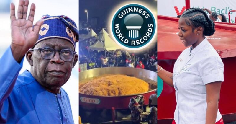 Tinubu hails Hilda Baci as she completes attempt at largest pot of jollof rice