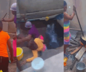 Woman and her friend fall into septic tank as concrete cover gives way while cooking for a party (VIDEO)