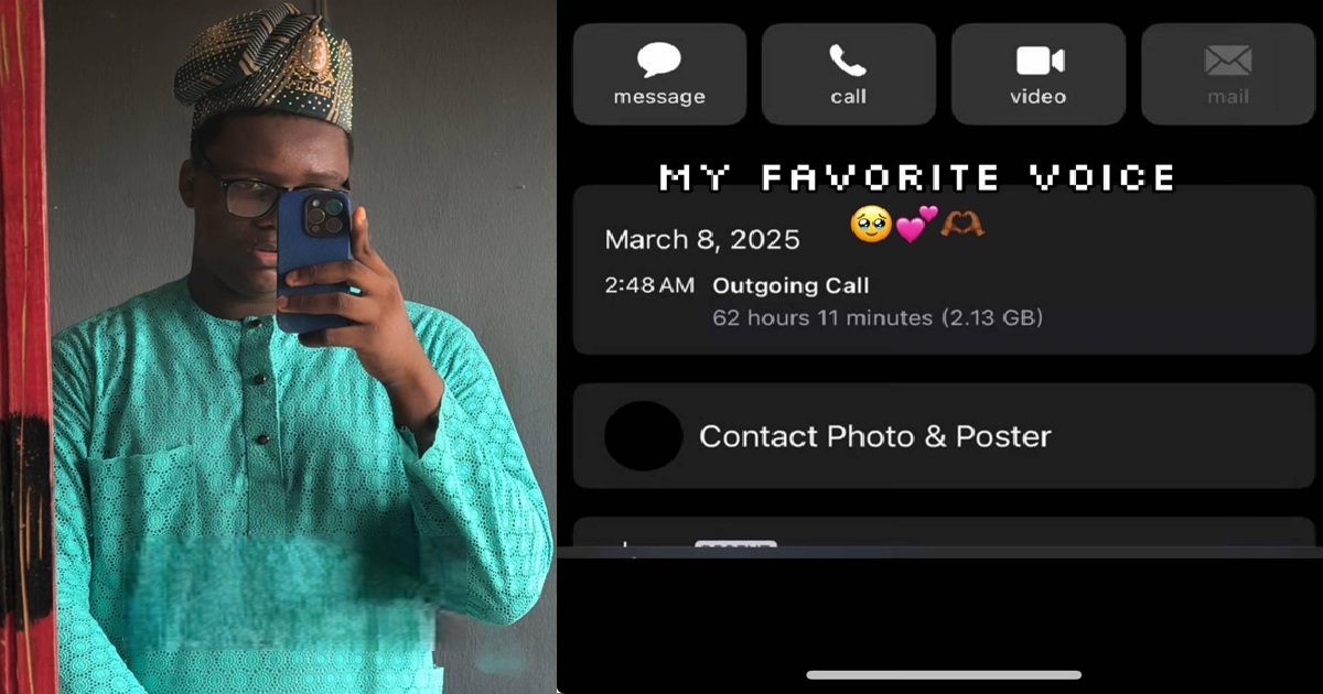 Man says he can’t sleep without talking to his favorite girl as he shares 62 62-hour call history (IMAGES)