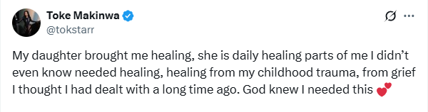 My daughter brought me healing