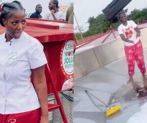 Hilda Baci under fire for walking barefoot in jollof pot ahead of event