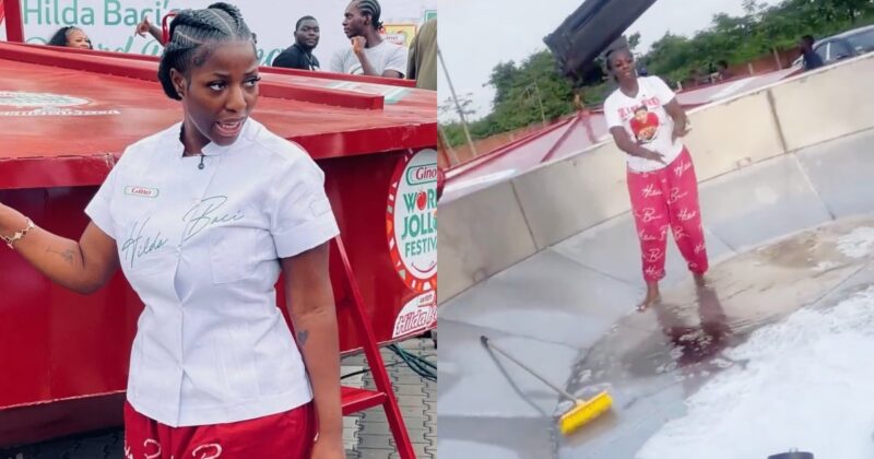 Hilda Baci under fire for walking barefoot in jollof pot ahead of event