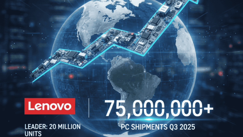 Global PC shipments surge to over 75 million in Q3 2025 as Lenovo leads with nearly 20m units