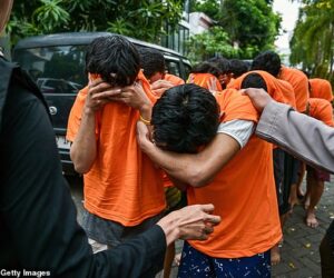 Dozens of men arrested and paraded by police for holdingÂ ‘g@yÂ sÂ£xÂ party’ in Indonesia