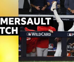 Yankees' McMahon flies into dugout to make fearless catch