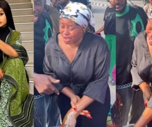 Actress Sarah Martins ass@ulted by KAI officers while cooking free food for the homeless in Lagos