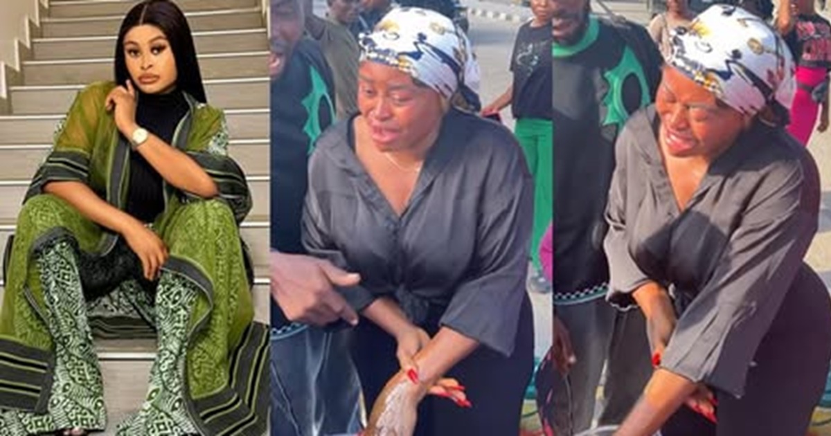 Actress Sarah Martins ass@ulted by KAI officers while cooking free food for the homeless in Lagos