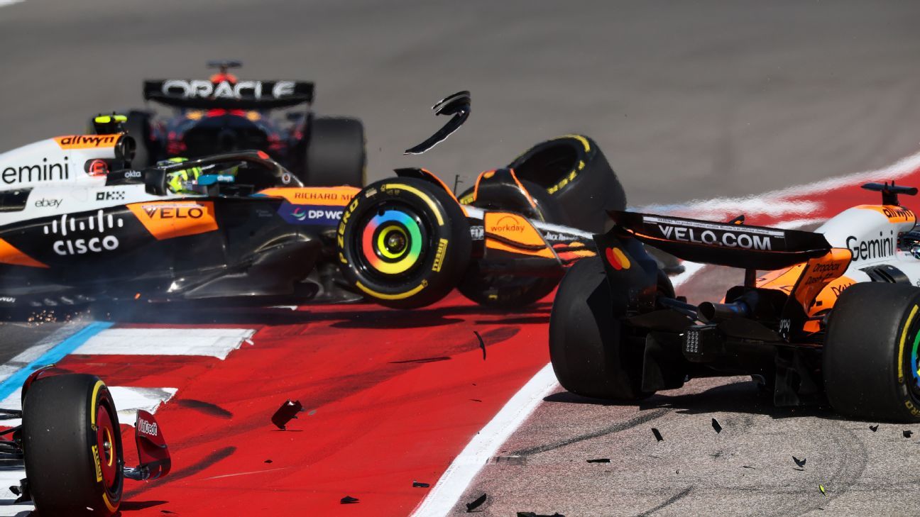 U.S. Grand Prix: McLaren’s Norris, Piastri collide in sprint race