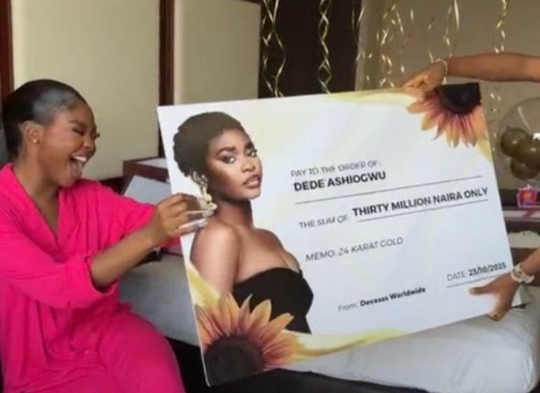 VIDEO: Fans gift #BBNaija’s Dede N30m on her 24th birthday