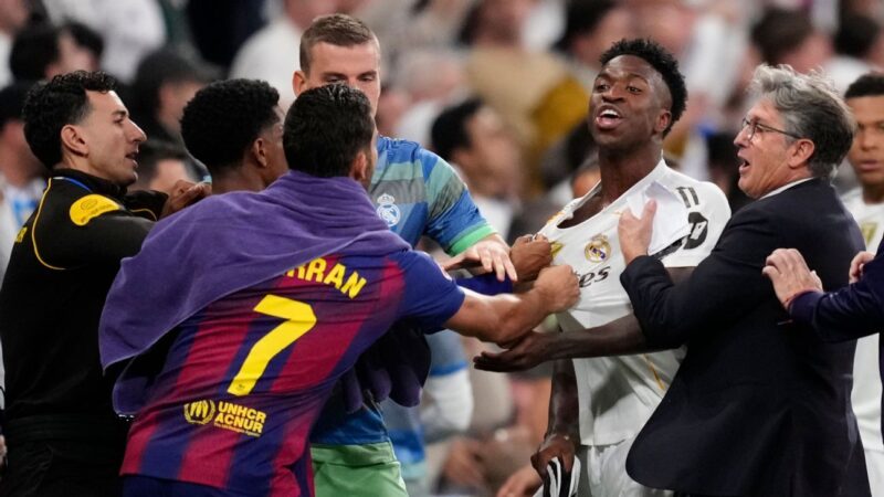 Real Madrid’s Lunin sent off, 5 booked in post-Clásico scuffle